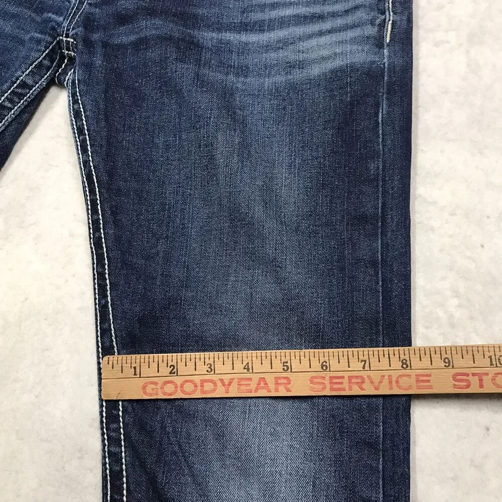 ROOKIES Lennon Jean Men 34x33 Low Rise Narrow Dark Whisker Wash Stretch